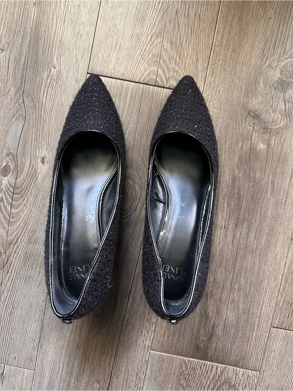 Tweed Pointed Toe Black Women's Flats - Elegant Everyday Style